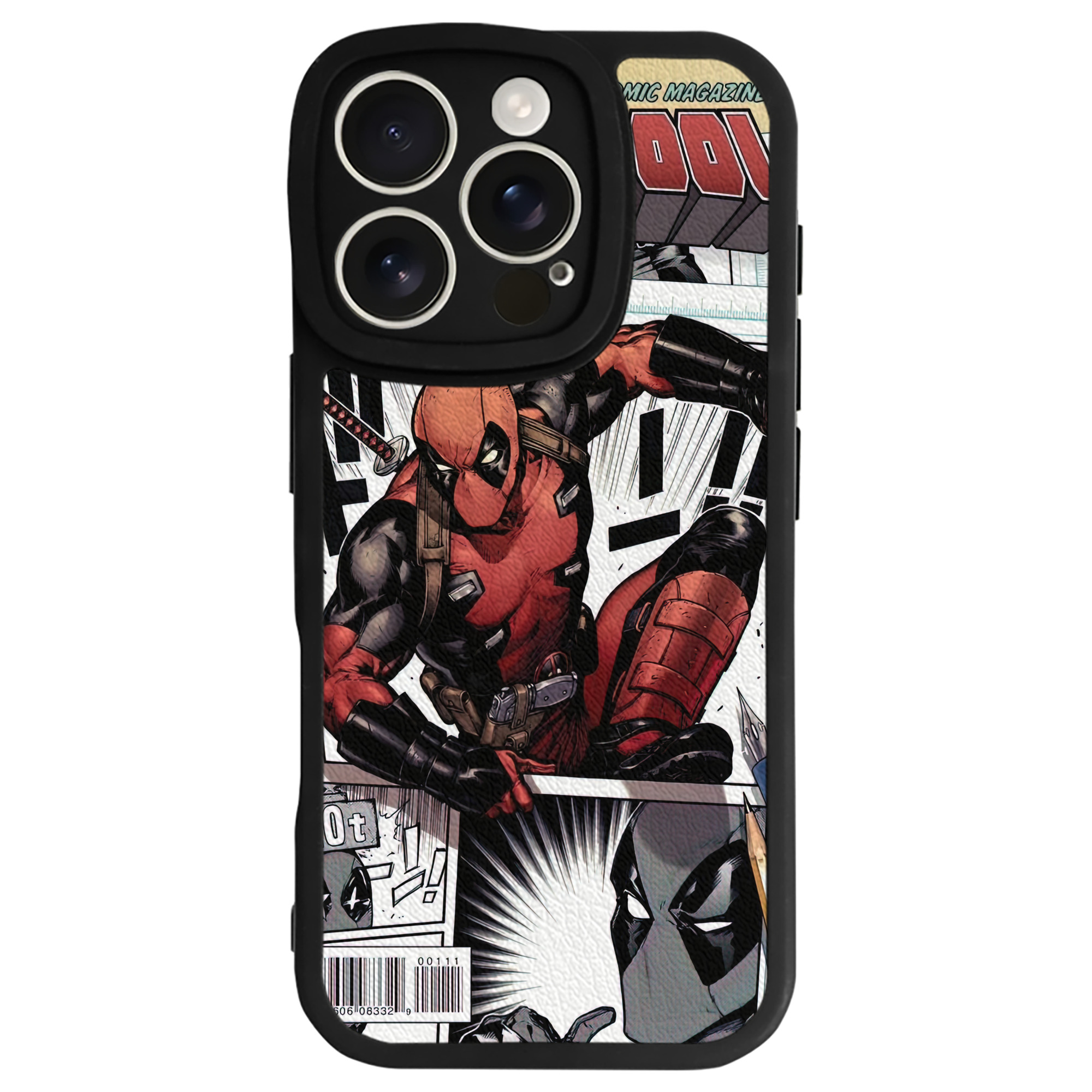 （画像用） Deadpool デッドプール 【iPhone 16シリーズ対応】シリコンスマホケース（レザー調） 材質：シリコン